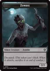 Timeless Dragon // Zombie (0007) Double-Sided Token [Aetherdrift Tokens] | Good Games Cannington