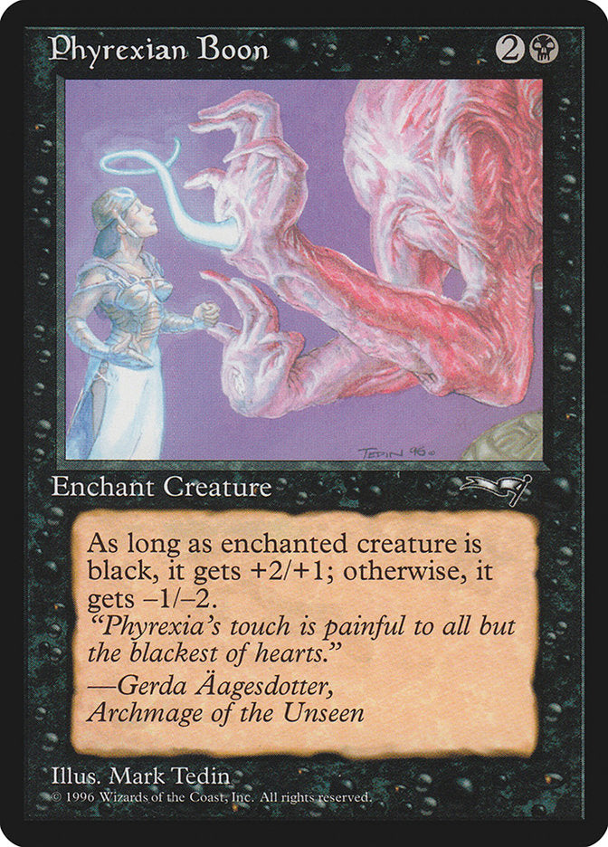 Phyrexian Boon (Person on the Left) [Alliances] | Good Games Cannington