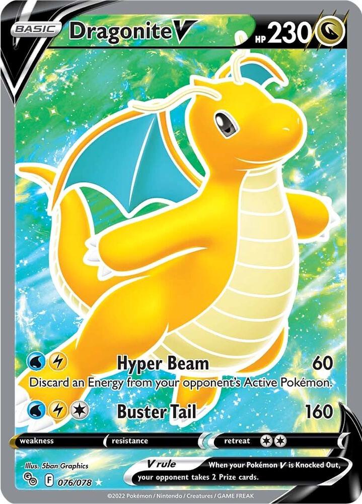 Dragonite V 076/078 (Pokemon GO)  - Holofoil | Good Games Cannington