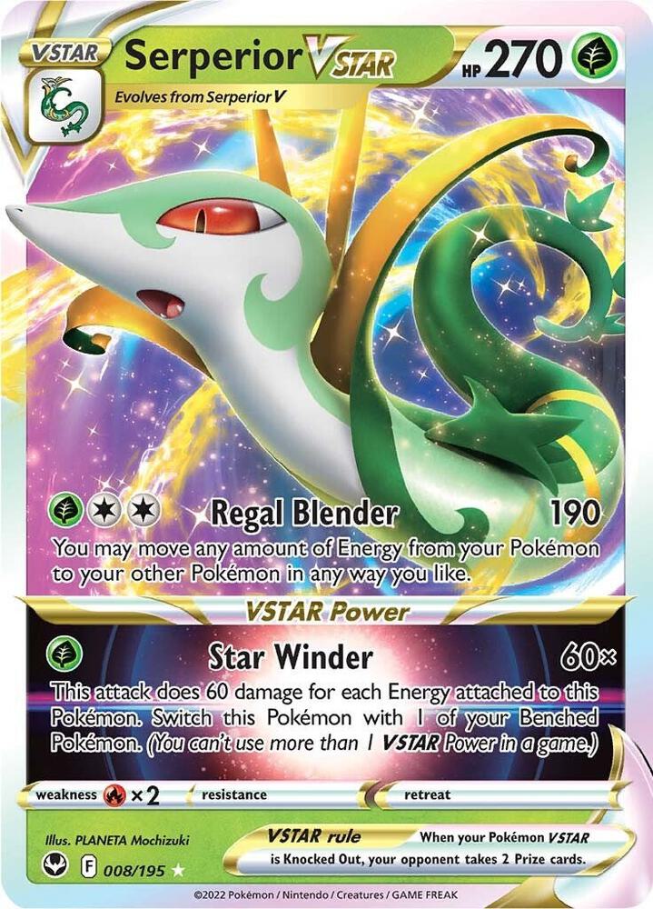 Serperior VSTAR 008/195 (SWSH12: Silver Tempest)  - Holofoil | Good Games Cannington
