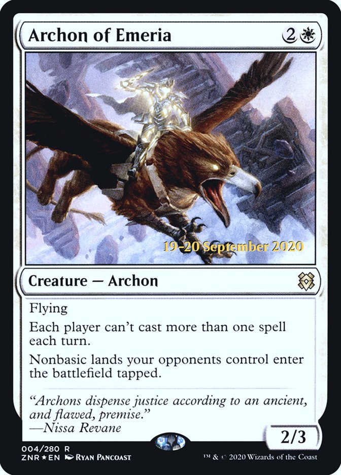 Archon of Emeria [Zendikar Rising Prerelease Promos] | Good Games Cannington