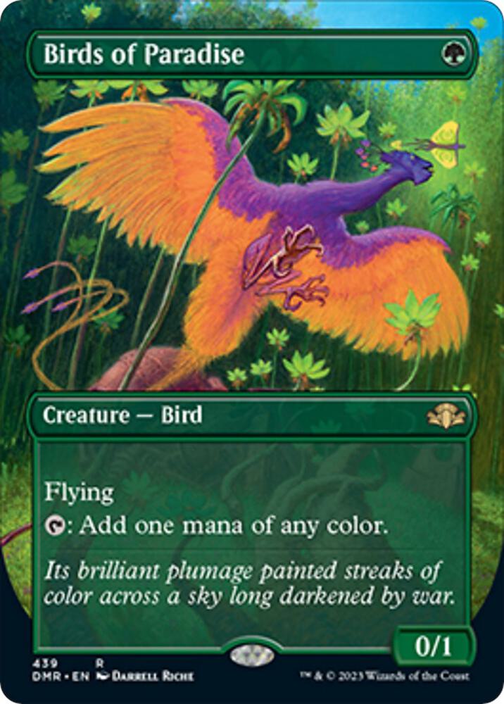 Birds of Paradise 439/261 (Dominaria Remastered)  - Borderless Foil | Good Games Cannington