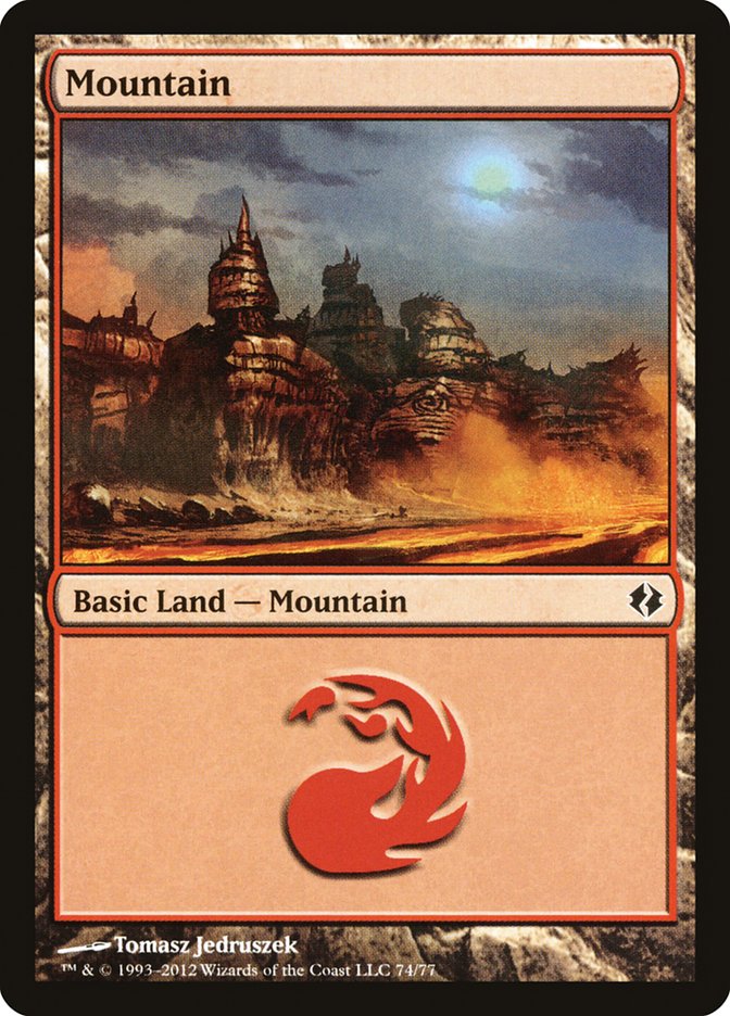 Mountain (74) [Duel Decks: Venser vs. Koth] | Good Games Cannington