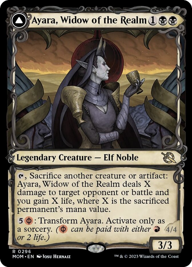 Ayara, Widow of the Realm // Ayara, Furnace Queen (Showcase Planar Booster Fun) [March of the Machine] | Good Games Cannington