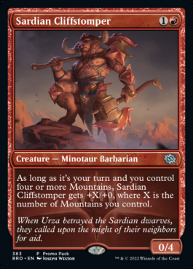 Sardian Cliffstomper (Promo Pack) [The Brothers' War Promos] | Good Games Cannington