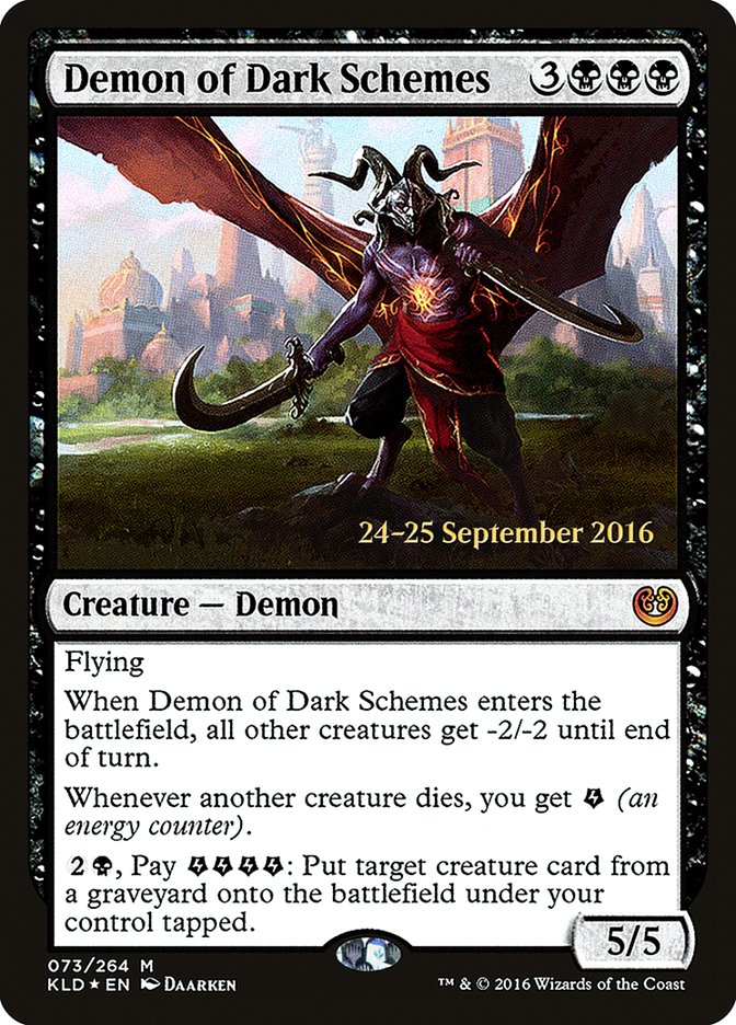 Demon of Dark Schemes [Kaladesh Prerelease Promos] | Good Games Cannington