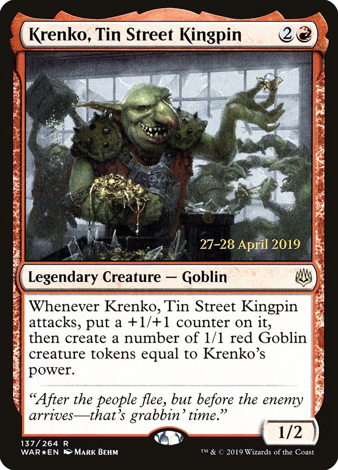 Krenko, Tin Street Kingpin [War of the Spark Prerelease Promos] | Good Games Cannington