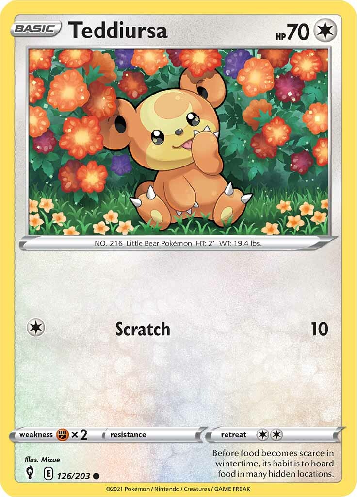 Teddiursa (126/203) [Sword & Shield: Evolving Skies] | Good Games Cannington