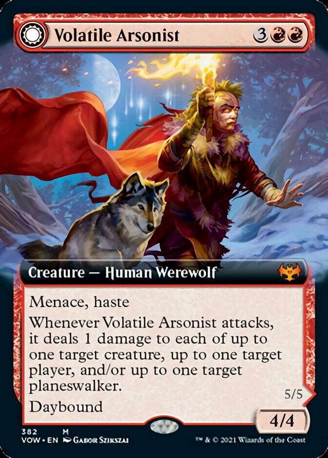 Volatile Arsonist // Dire-Strain Anarchist (Extended Art) [Innistrad: Crimson Vow] | Good Games Cannington