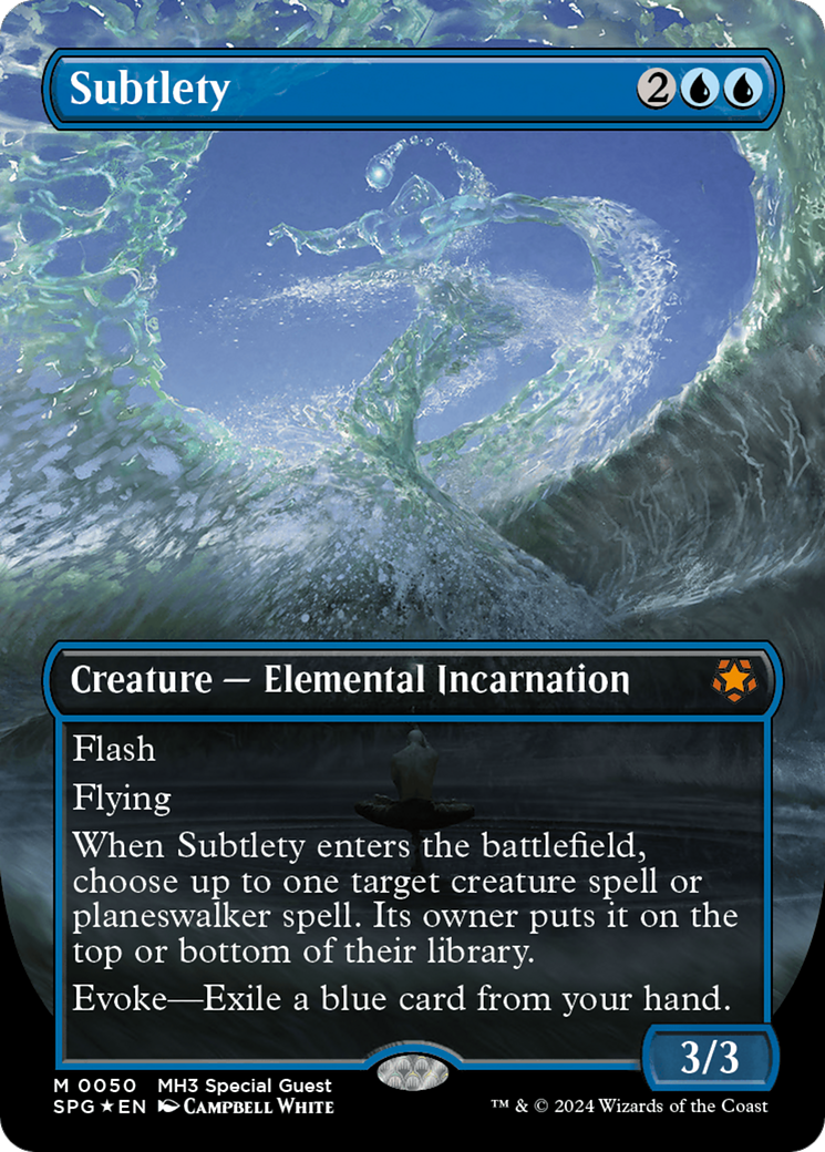 Subtlety (Borderless) (Textured Foil) [Modern Horizons 3 Special Guests] | Good Games Cannington