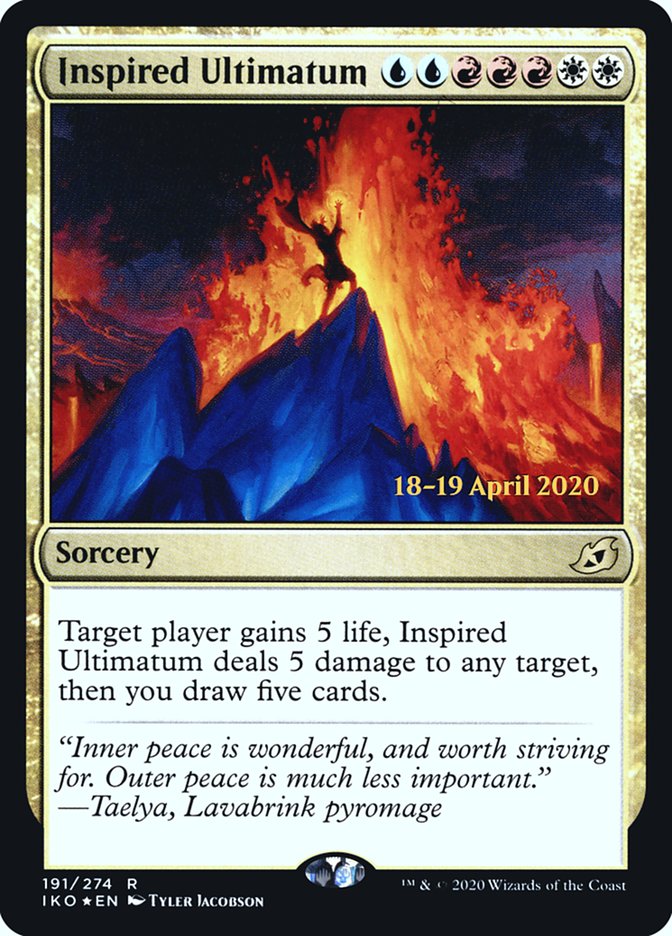 Inspired Ultimatum [Ikoria: Lair of Behemoths Prerelease Promos] | Good Games Cannington
