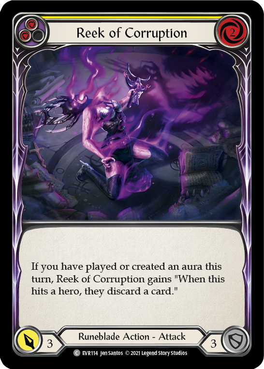 Reek of Corruption (Yellow) [EVR114] (Everfest)  1st Edition Rainbow Foil | Good Games Cannington
