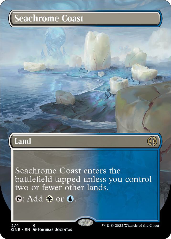 Seachrome Coast 374/271 (Phyrexia: All Will Be One)  - Borderless Foil | Good Games Cannington