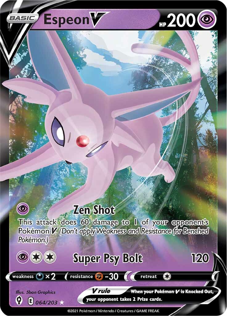 Espeon V (064/203) [Sword & Shield: Evolving Skies] | Good Games Cannington