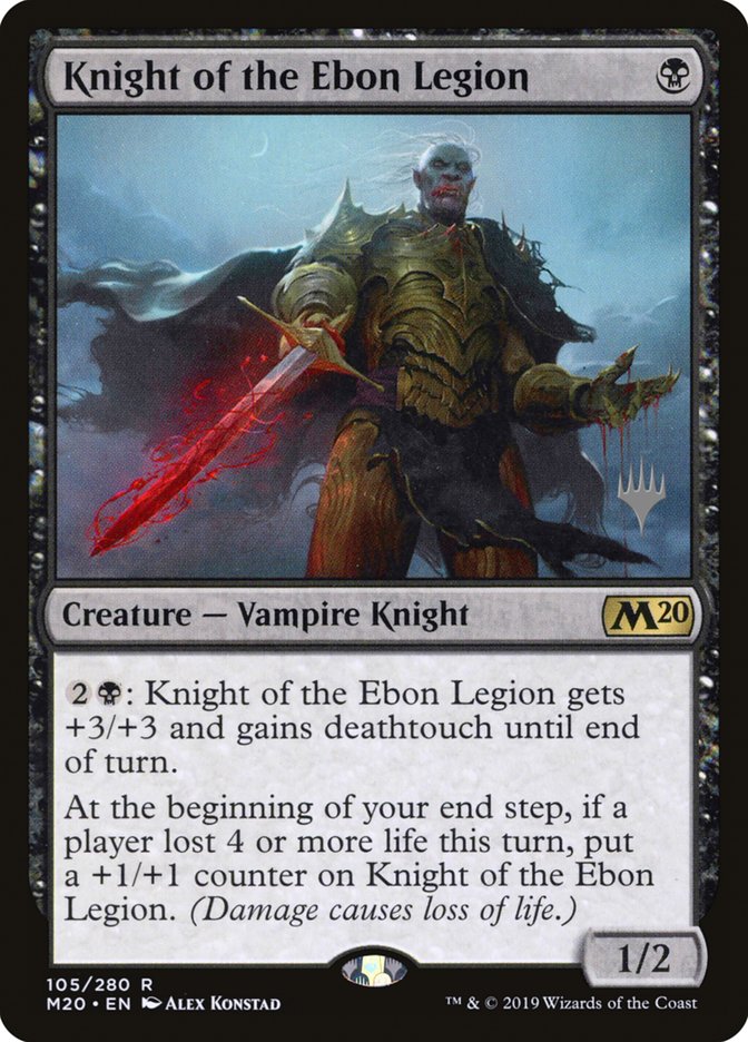 Knight of the Ebon Legion (Promo Pack) [Core Set 2020 Promos] | Good Games Cannington