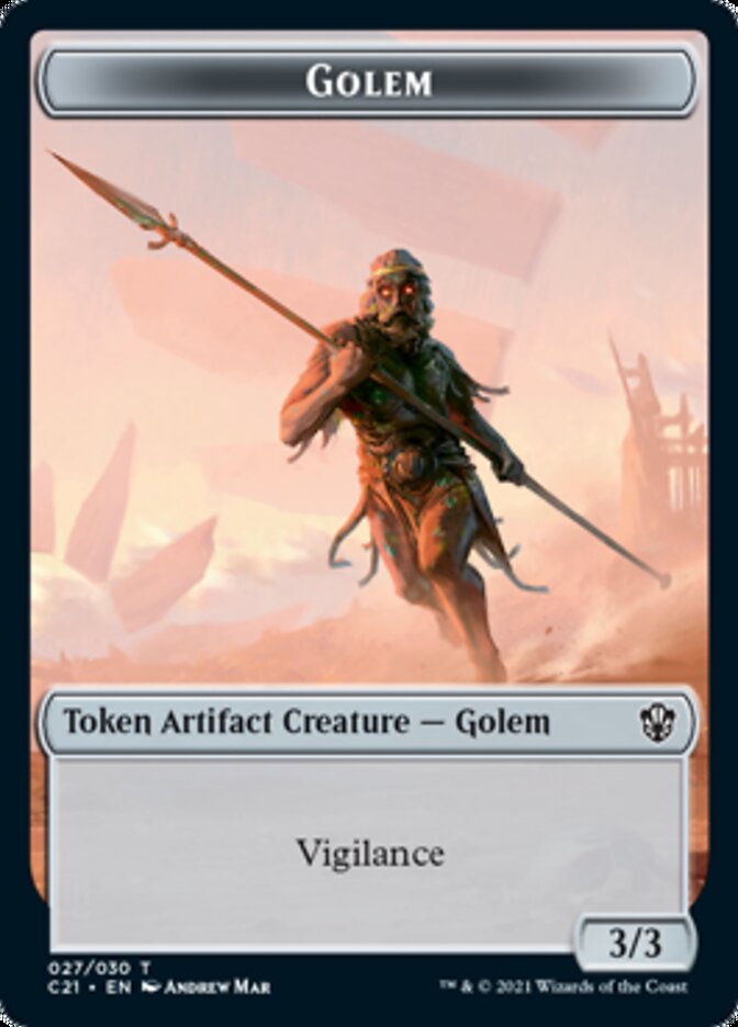 Golem (027) // Thopter Double-Sided Token [Commander 2021 Tokens] | Good Games Cannington
