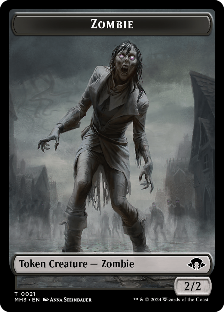 Plant (Ripple Foil) // Zombie Double-Sided Token [Modern Horizons 3 Tokens] | Good Games Cannington