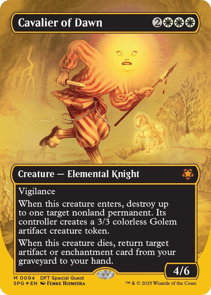 Cavalier of Dawn 94/0 (Special Guests)  - Borderless First-Place Foil | Good Games Cannington