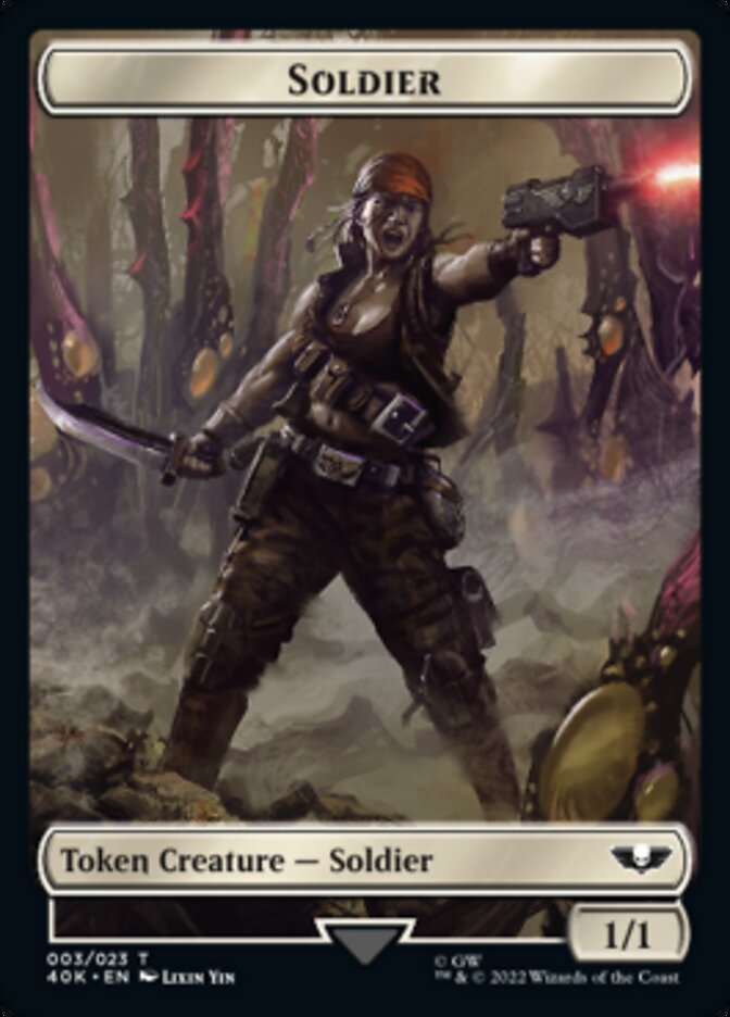 Soldier (003) // Ultramarines Honour Guard Double-Sided Token (Surge Foil) [Warhammer 40,000 Tokens] | Good Games Cannington