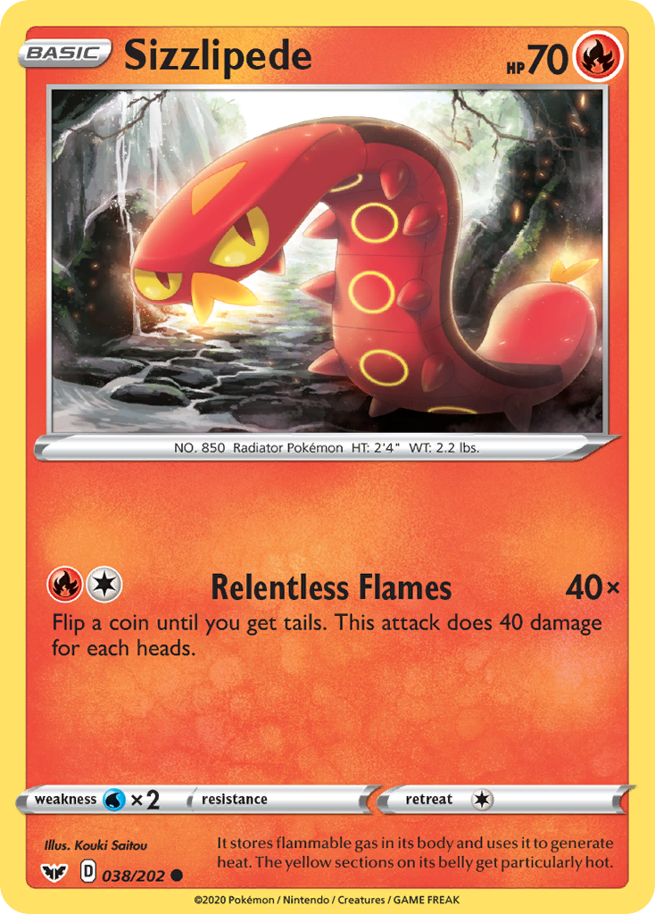 Sizzlipede (038/202) [Sword & Shield: Base Set] | Good Games Cannington