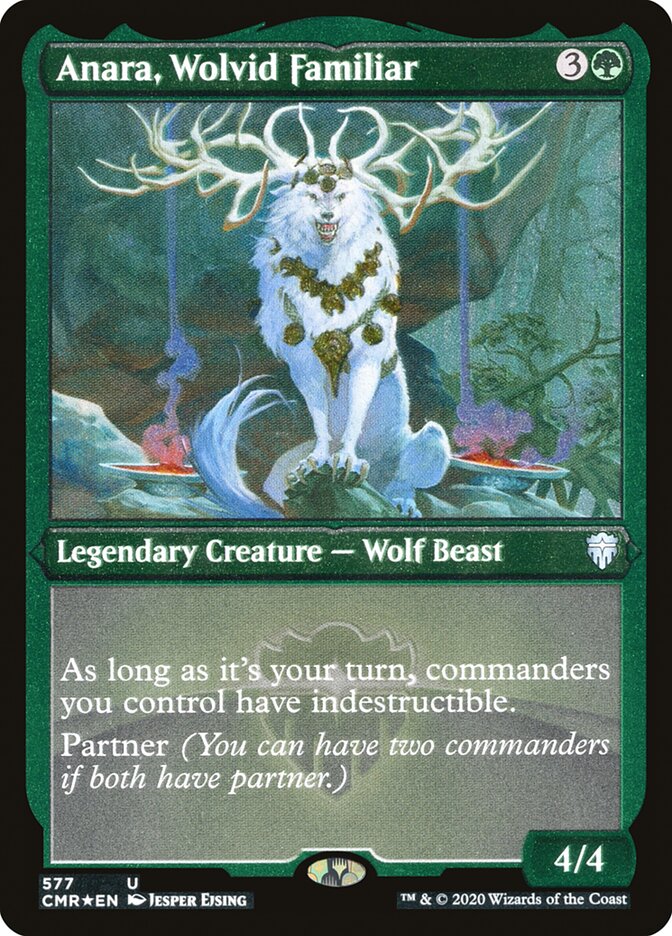 Anara, Wolvid Familiar (Etched) [Commander Legends] | Good Games Cannington