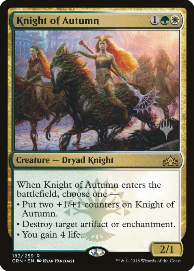 Knight of Autumn (Promo Pack) [Guilds of Ravnica Promos] | Good Games Cannington