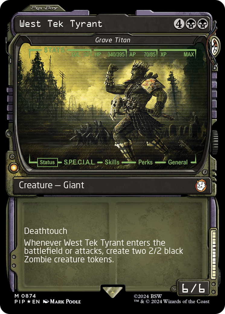 West Tek Tyrant - Grave Titan (Showcase) (Surge Foil) [Fallout] | Good Games Cannington