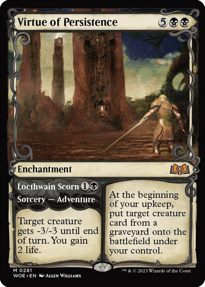 Virtue of Persistence // Locthwain Scorn 281 (Wilds of Eldraine)  - Showcase | Good Games Cannington