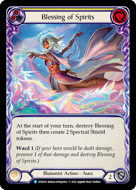 Blessing of Spirits (Yellow) [DYN219] (Dynasty)  Rainbow Foil | Good Games Cannington