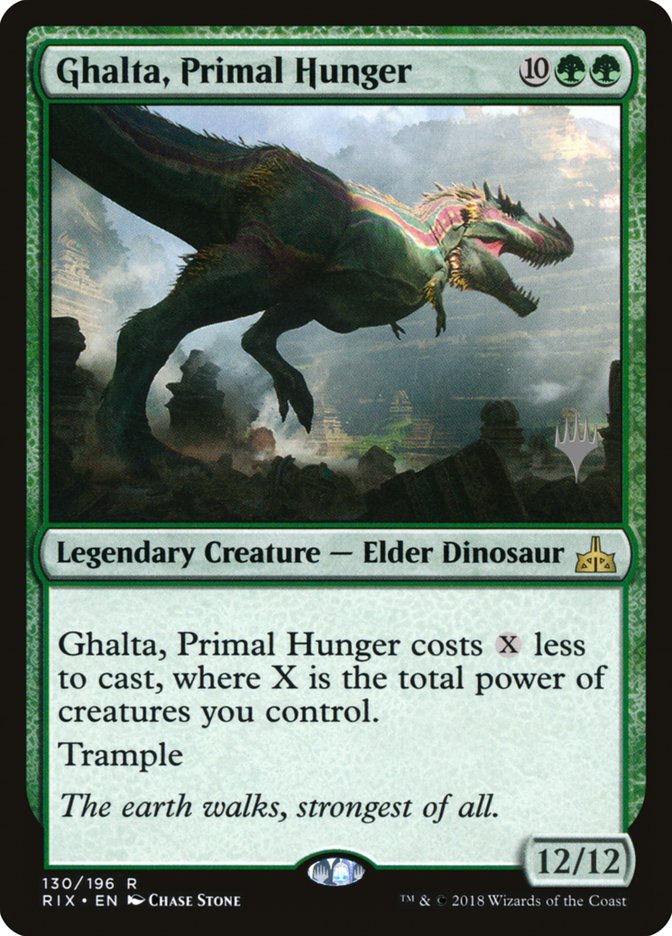 Ghalta, Primal Hunger (Promo Pack) [Rivals of Ixalan Promos] | Good Games Cannington