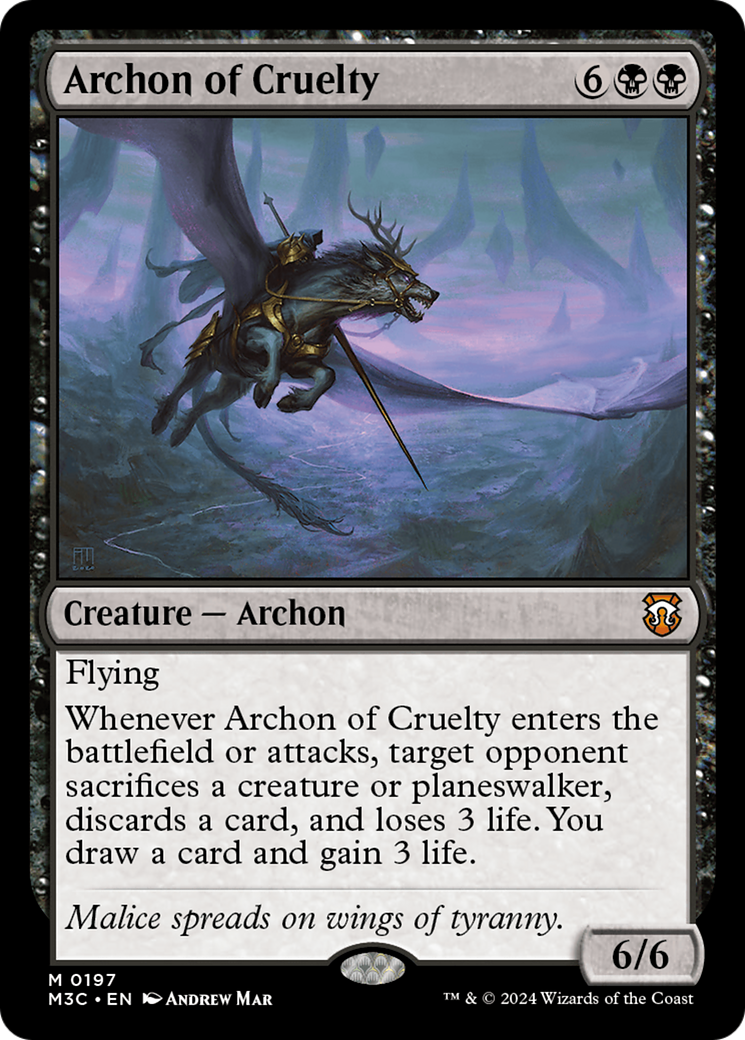 Archon of Cruelty (Ripple Foil) [Modern Horizons 3 Commander] | Good Games Cannington