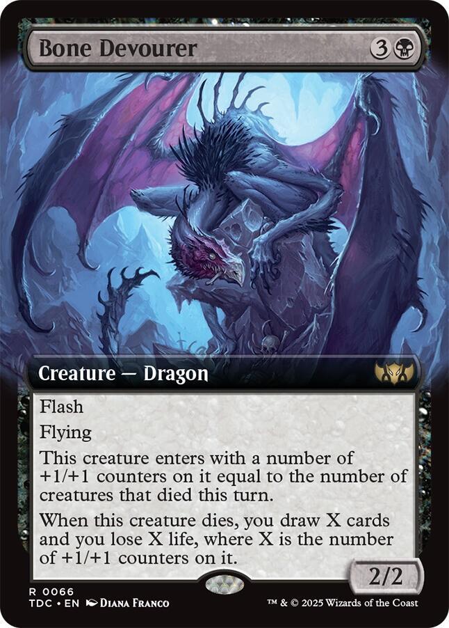 Bone Devourer 66 (Commander: Tarkir: Dragonstorm)  - Extended Art | Good Games Cannington