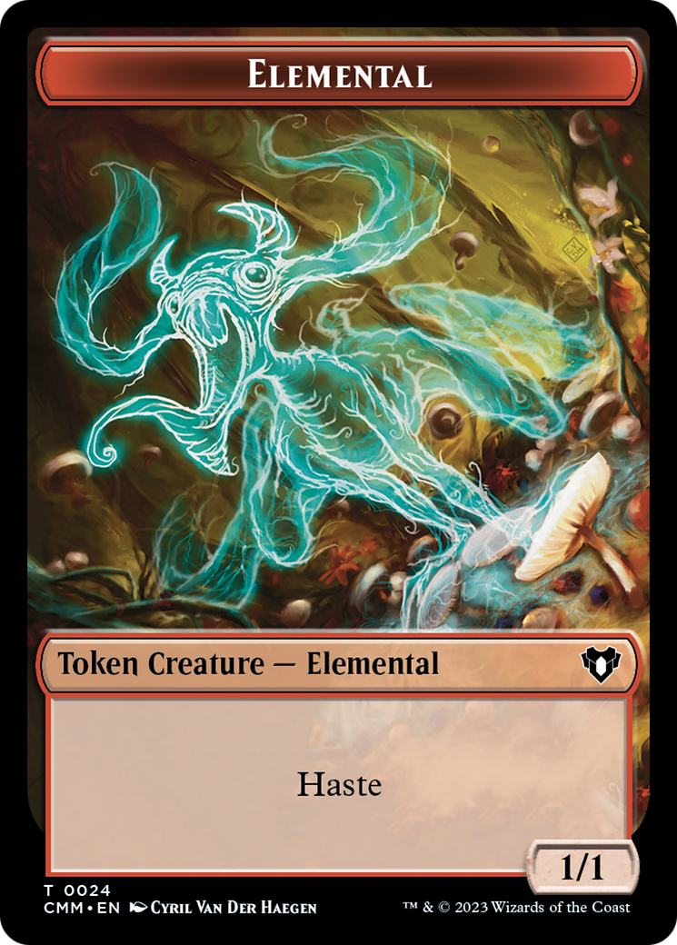 Elemental (0024) // Dwarf Berserker Double-Sided Token [Commander Masters Tokens] | Good Games Cannington