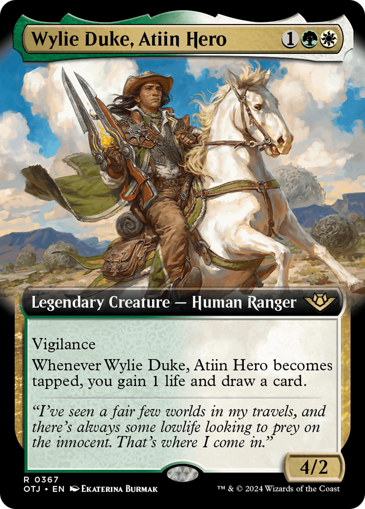 Wylie Duke, Atiin Hero (Extended Art) [Outlaws of Thunder Junction] | Good Games Cannington