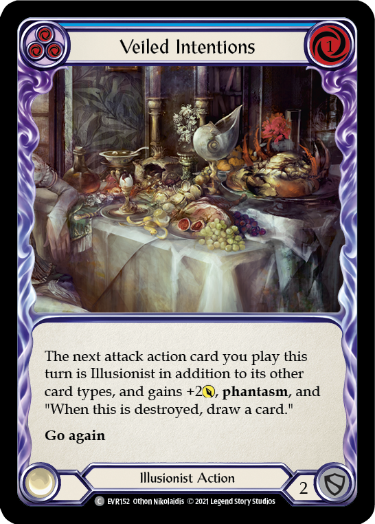 Veiled Intentions (Blue) [EVR152] (Everfest)  1st Edition Rainbow Foil | Good Games Cannington