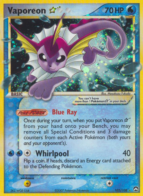 Vaporeon Star (102/108) [EX: Power Keepers] | Good Games Cannington