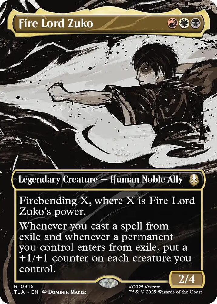 Fire Lord Zuko  315 (Avatar: The Last Airbender)  - Borderless Foil | Good Games Cannington