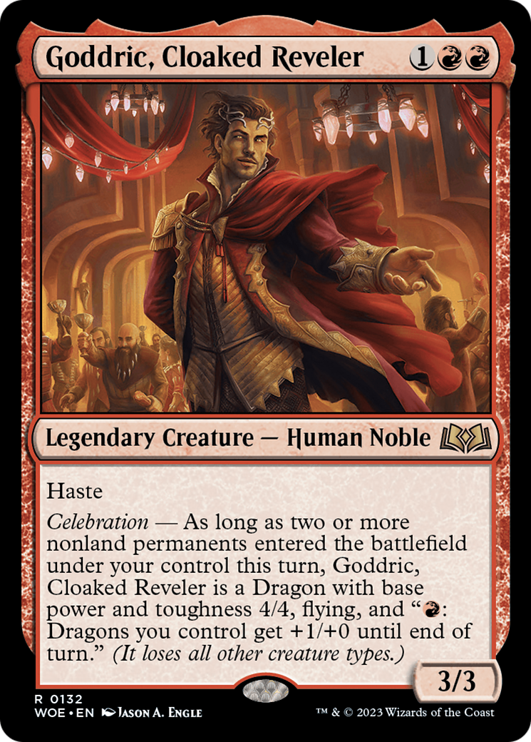 Goddric, Cloaked Reveler [Wilds of Eldraine] | Good Games Cannington