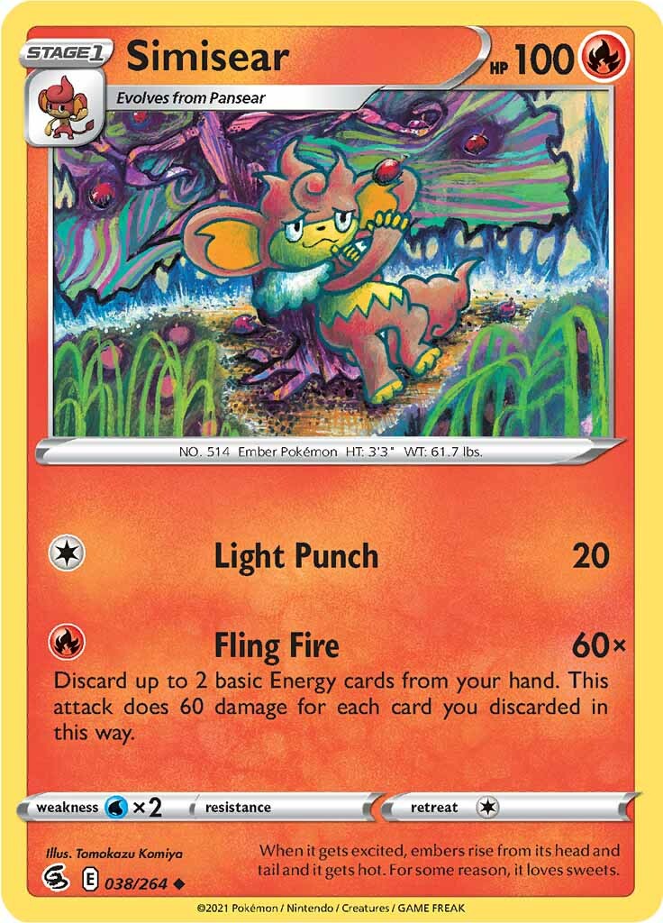 Simisear (038/264) [Sword & Shield: Fusion Strike] | Good Games Cannington