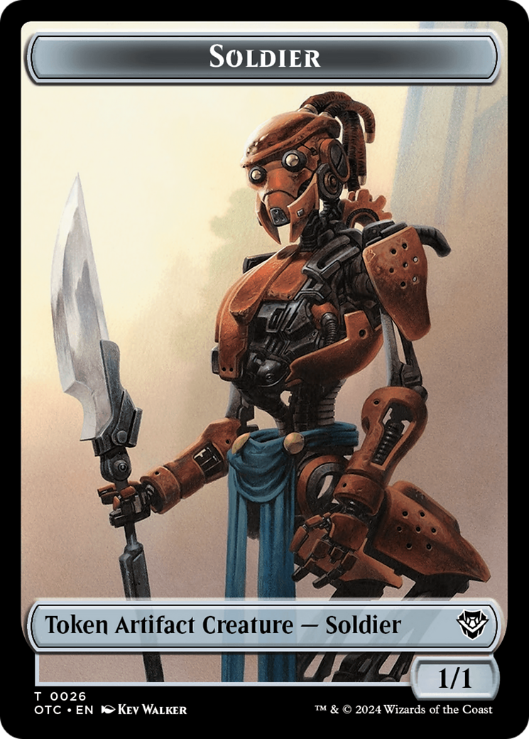 Elemental (0014) // Soldier (0026) Double-Sided Token [Outlaws of Thunder Junction Commander Tokens] | Good Games Cannington