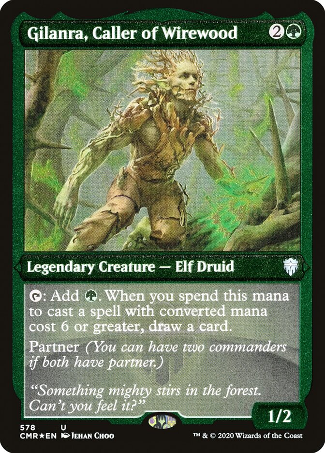 Gilanra, Caller of Wirewood (Etched) [Commander Legends] | Good Games Cannington