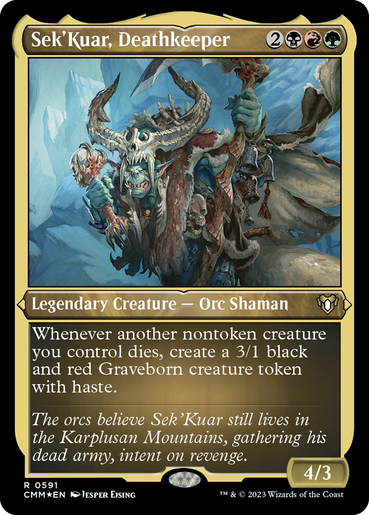 Sek'Kuar, Deathkeeper (Foil Etched) [Commander Masters] | Good Games Cannington