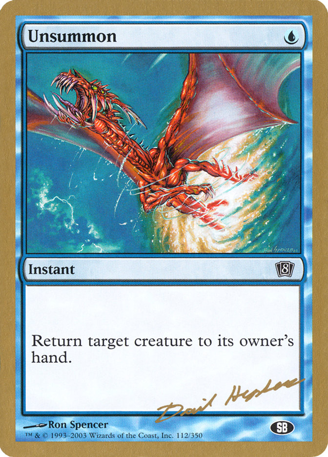 Unsummon (Dave Humpherys) (SB) [World Championship Decks 2003] | Good Games Cannington