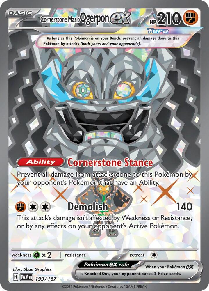 Cornerstone Mask Ogerpon ex 199/167 (SV06: Twilight Masquerade)  - Holofoil | Good Games Cannington