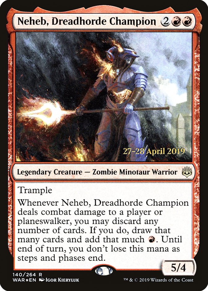 Neheb, Dreadhorde Champion [War of the Spark Prerelease Promos] | Good Games Cannington