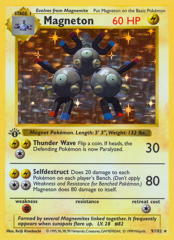 Magneton (9/102) (Shadowless) [Base Set 1st Edition] | Good Games Cannington