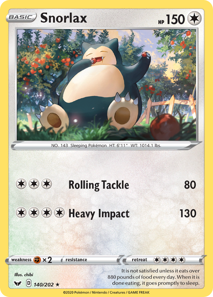 Snorlax (140/202) [Sword & Shield: Base Set] | Good Games Cannington