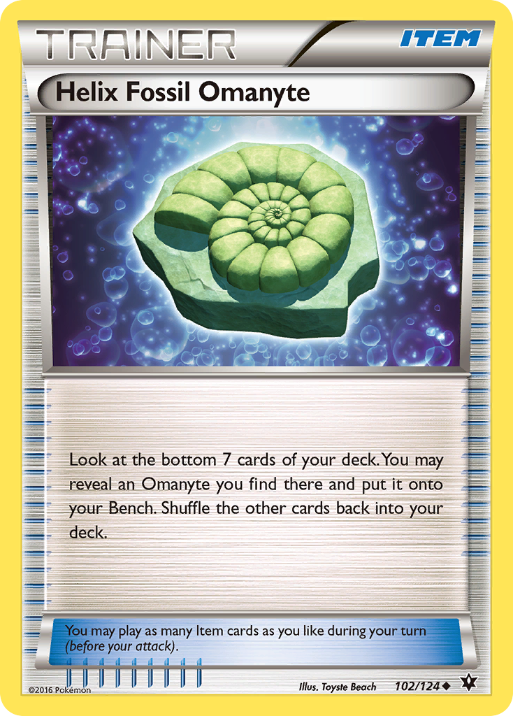 Helix Fossil Omanyte (102/124) [XY: Fates Collide] | Good Games Cannington