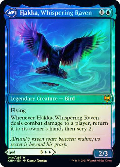 Alrund, God of the Cosmos // Hakka, Whispering Raven [Kaldheim Prerelease Promos] | Good Games Cannington