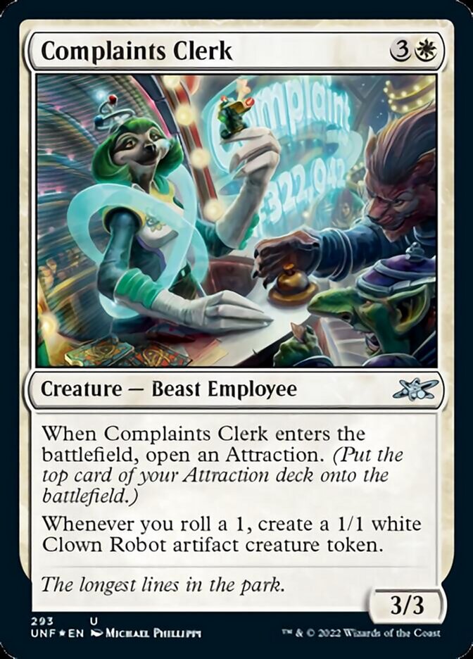 Complaints Clerk (Galaxy Foil) [Unfinity] | Good Games Cannington